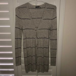 Grey striped cardigan